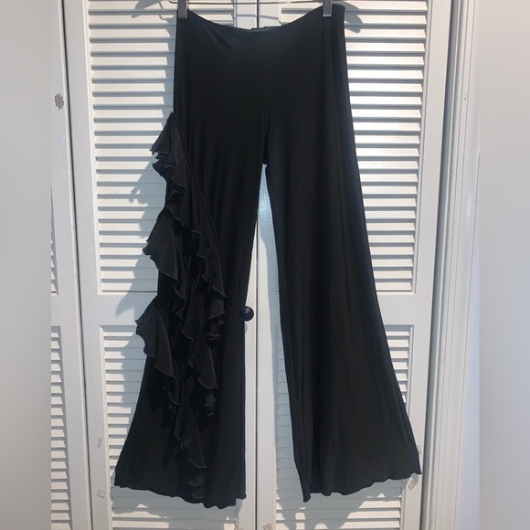 Dance America Black Ruffle Palazzo Dance Pants women’s size small - Picture 5 of 5